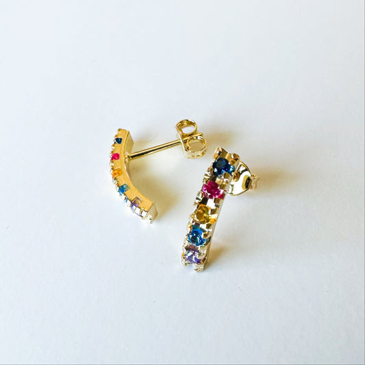 Multicolor Half Hoop Earrings