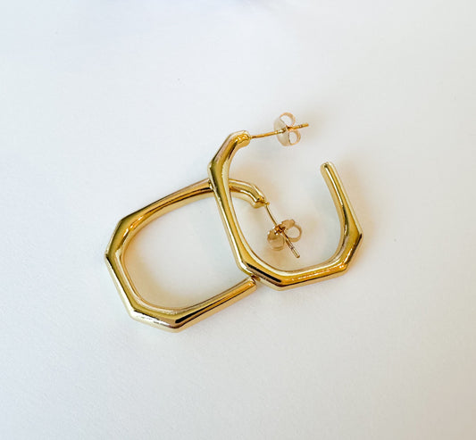 Hexagon Hoop Earrings