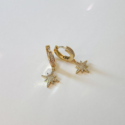 Starburst Huggie Hoop Earrings